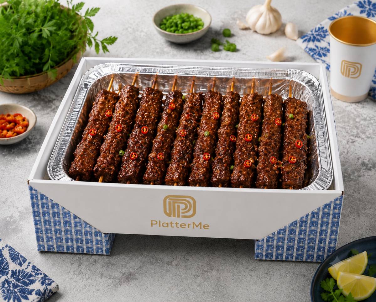 BBQ grilled pork rib skewers